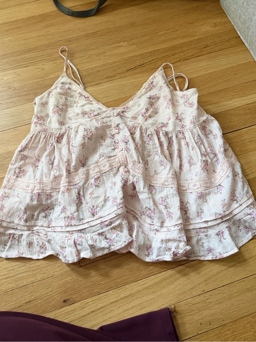 Cotton On Light Pink Floral Tiered Cami